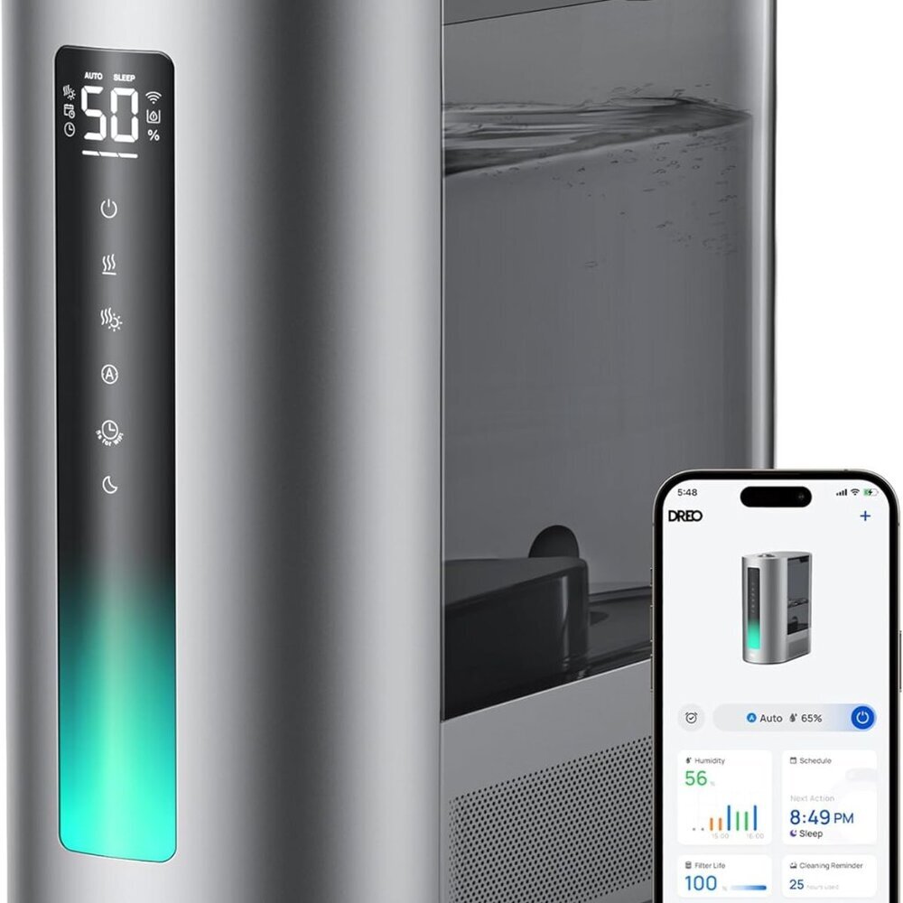 6L Humidifiers for Bedroom, Smart Warm & Cool Mist for Large Room, 60Hr Quiet Ru